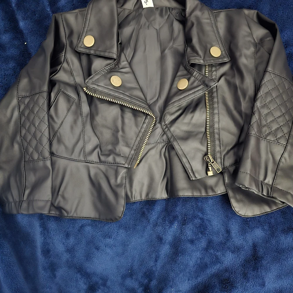 Black Faux Leather Moto Jacket - Unbranded